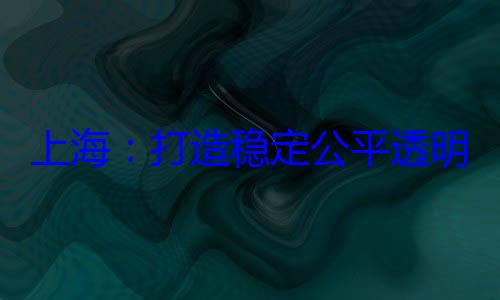 稳定公平透境上海打造明的营商环